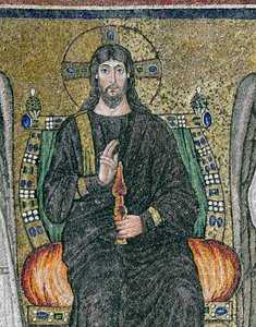 Kristus tronet med englene (mosaikk) (detalj av 344548)